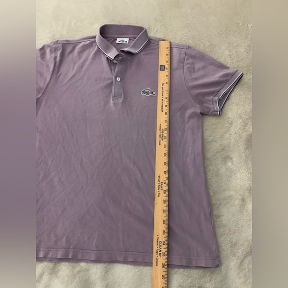 Lacoste MEN'S REGULAR FIT STRETCH COTTON
PIQUÉ PURPLE CONTRAST COLLAR POLO M - Picture 3 of 8